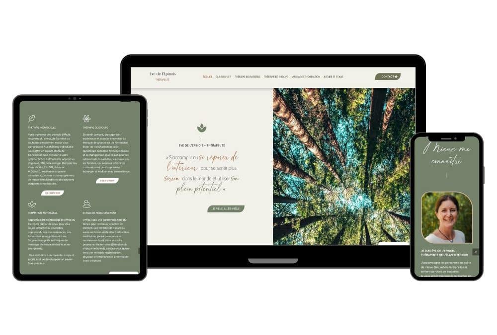 Création d’un site web vitrine pour Eve, naturopathe, kinésiologue et massothérapeute