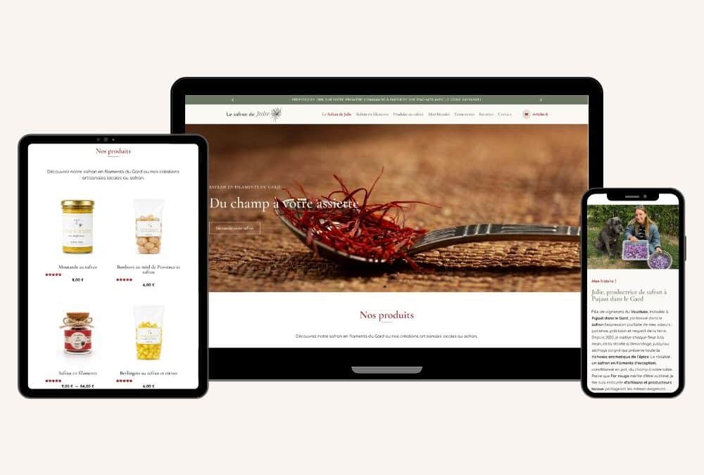 Création site e-commerce pour Le Safran de Julie, productrice de safran à Pujaut dans le Gard