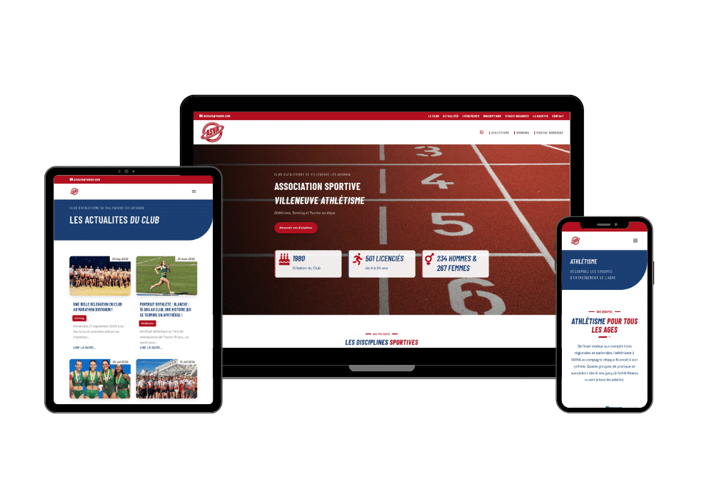 Création site internet | Club d’Athlétisme de Villeneuve lez Avignon